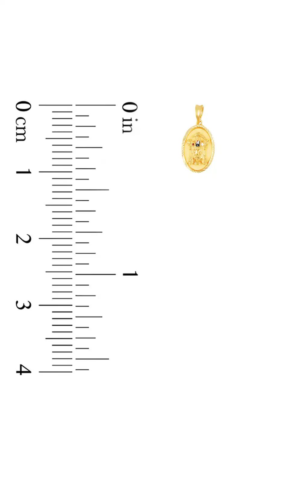 22k Yellow Gold Balaji Religious Oval Pendant